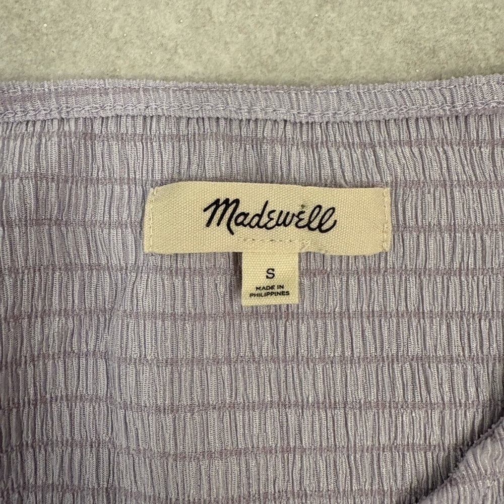 Madewell Shirred Crewneck Crop Top in Dusty Lavender Size Small - Picture 4 of 6